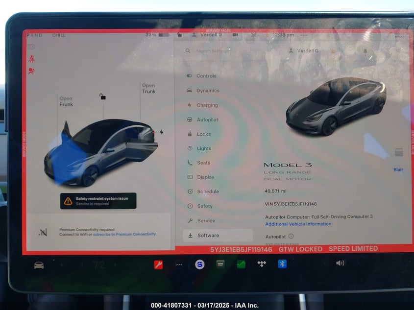 2018 TESLA MODEL 3 VIN: 5YJ3E1EB5JF119146