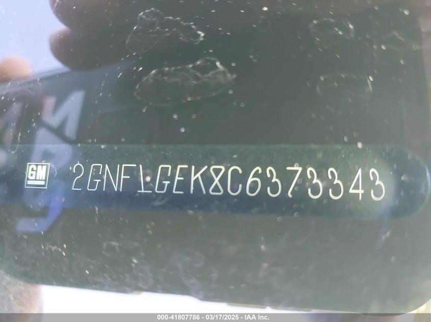 2012 CHEVROLET EQUINOX VIN: 2GNFLGEK8C6373343