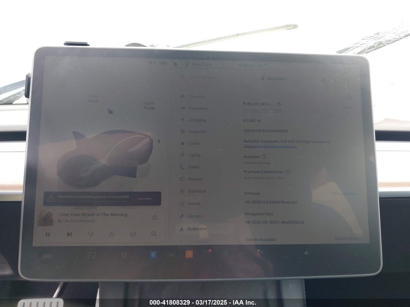 2022 TESLA MODEL 3 VIN: 5YJ3E1EC3NF296891
