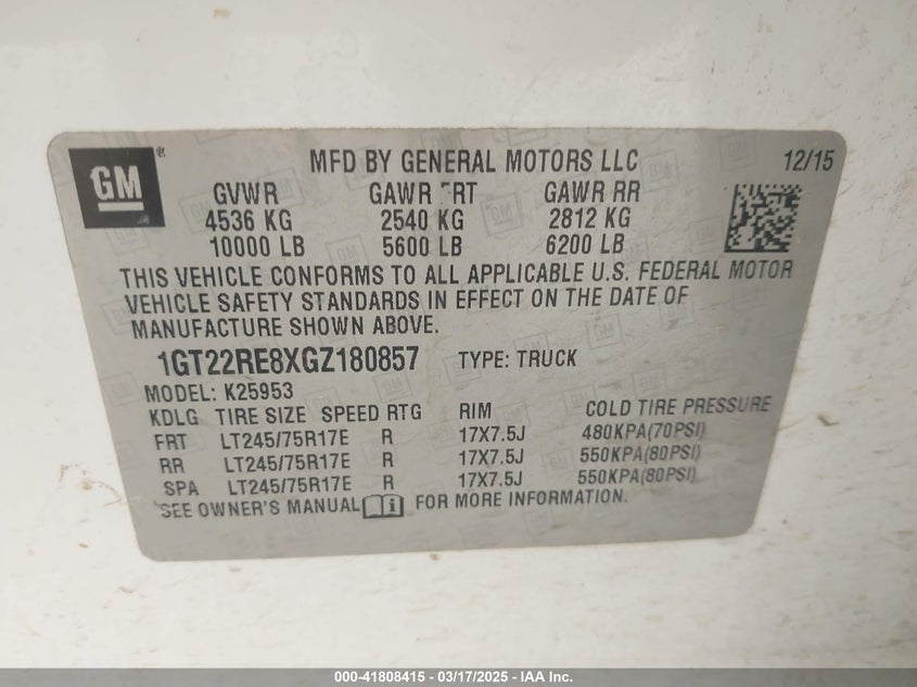 2016 GMC SIERRA 2500HD - 1GT22RE8XGZ180857