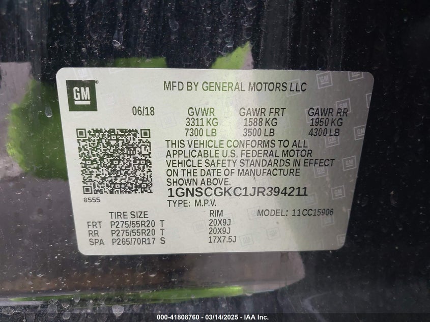 2018 CHEVROLET SUBURBAN LS - 1GNSCGKC1JR394211