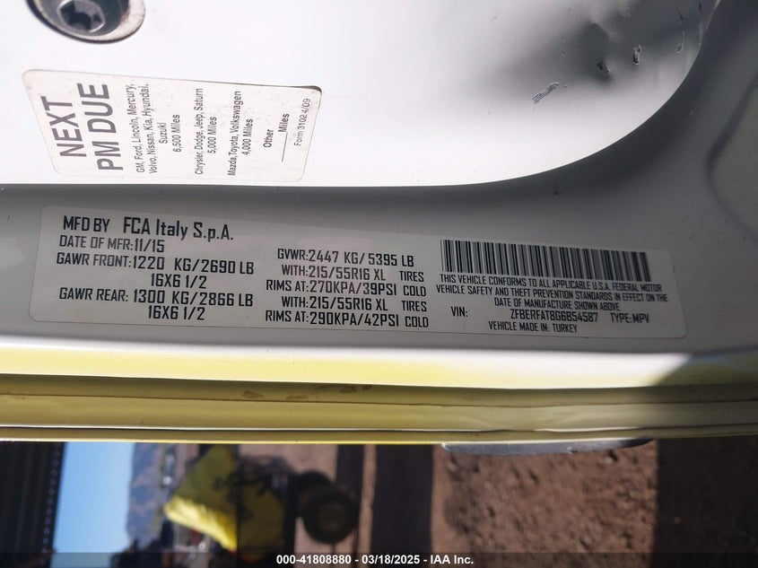 2016 RAM PROMASTER CITY TRADESMAN - ZFBERFAT8G6B54587