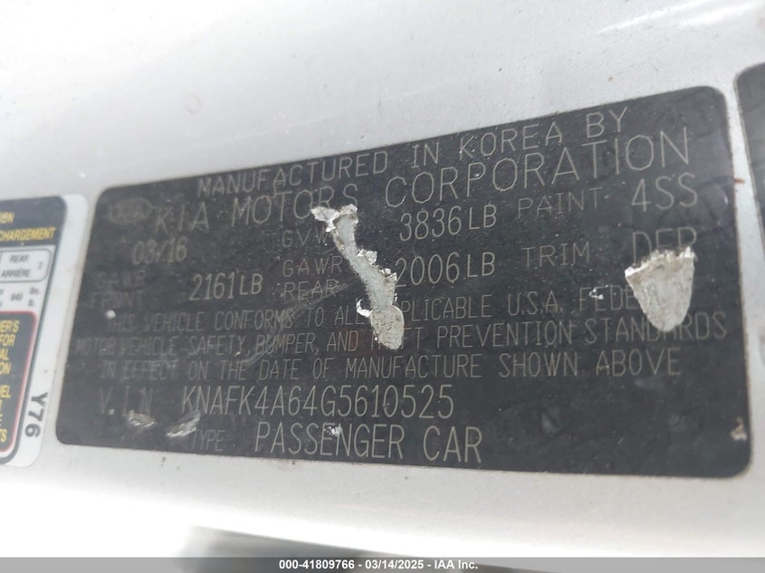 2016 KIA FORTE LX - KNAFK4A64G5610525