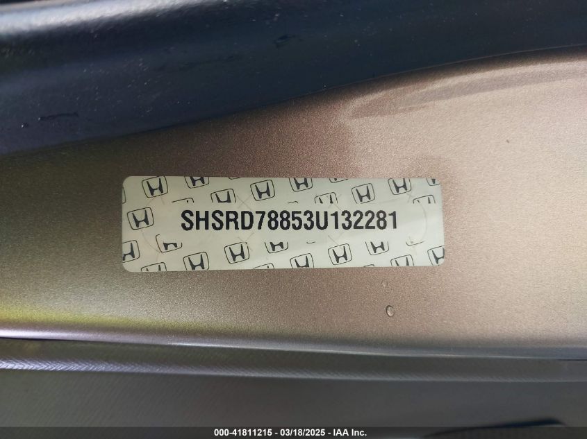 2003 Honda Cr-V Ex VIN: SHSRD78853U132281 Lot: 41811215