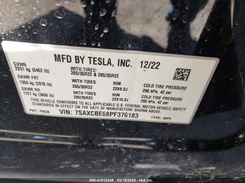 2023 Tesla Model X - 7SAXCBE68PF376183