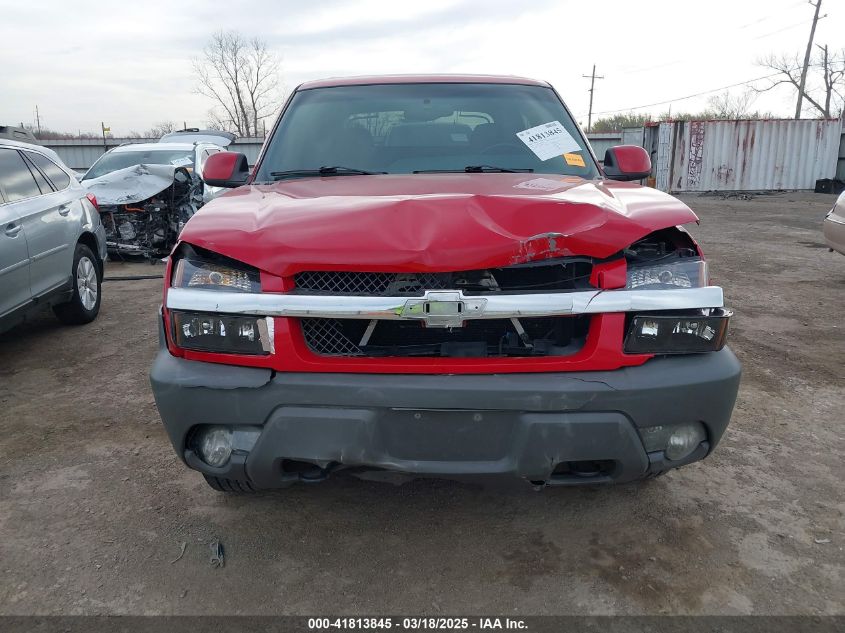 2002 Chevrolet Avalanche 1500 VIN: 3GNEC13T32G190102 Lot: 41813845