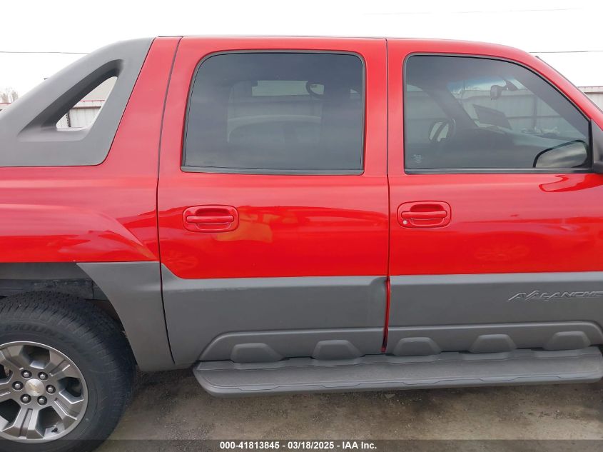 2002 Chevrolet Avalanche 1500 VIN: 3GNEC13T32G190102 Lot: 41813845