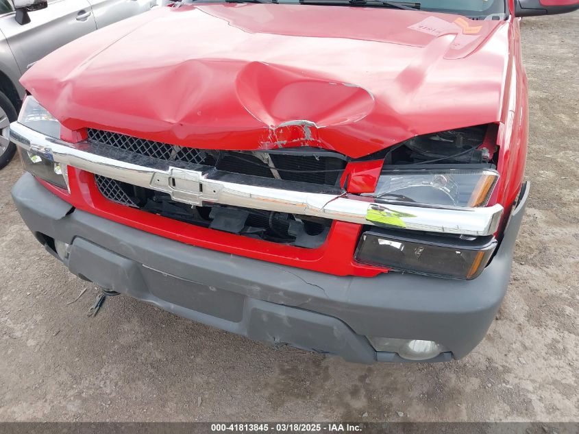 2002 Chevrolet Avalanche 1500 VIN: 3GNEC13T32G190102 Lot: 41813845