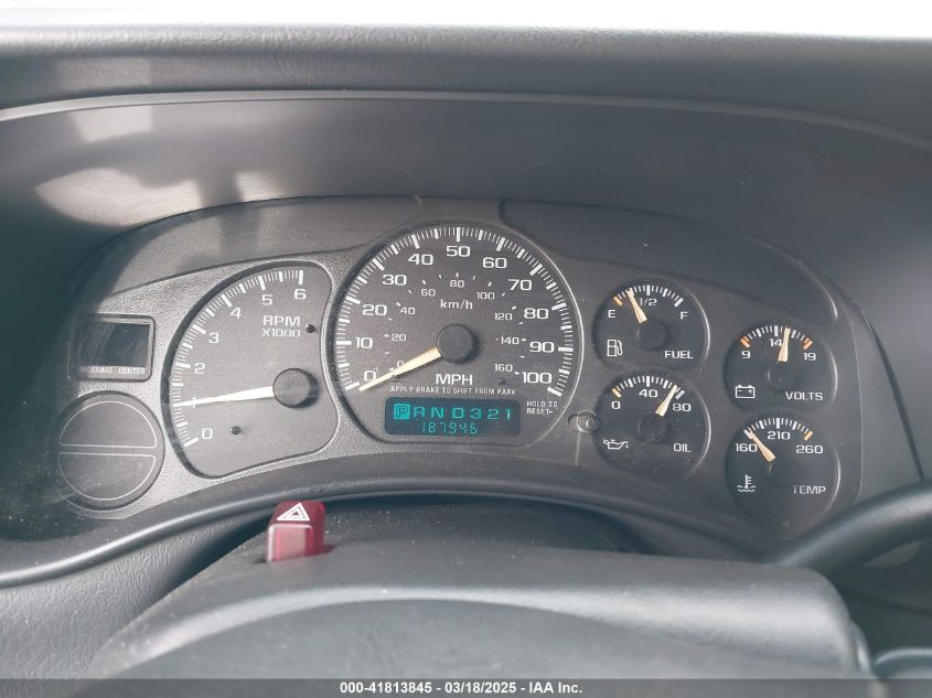 2002 Chevrolet Avalanche 1500 VIN: 3GNEC13T32G190102 Lot: 41813845