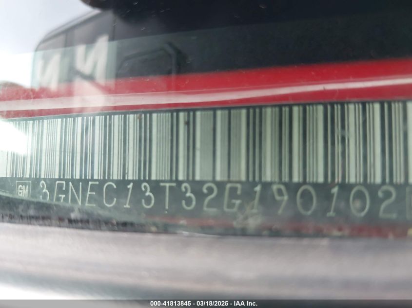 2002 Chevrolet Avalanche 1500 VIN: 3GNEC13T32G190102 Lot: 41813845