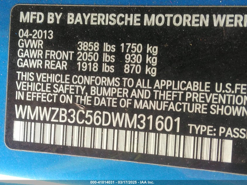 2013 MINI COUNTRYMAN COOPER - WMWZB3C56DWM31601