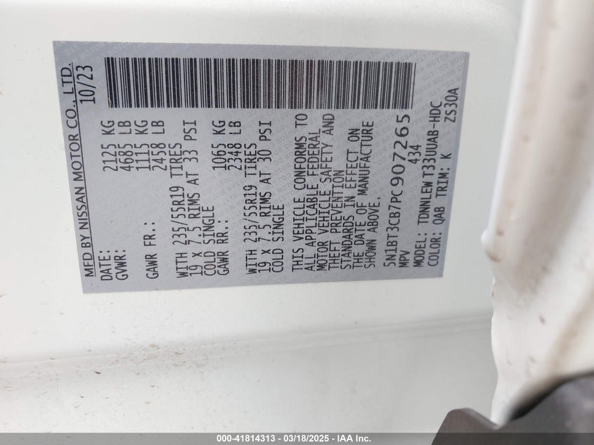 2023 NISSAN ROGUE SL INTELLIGENT AWD - 5N1BT3CB7PC907265