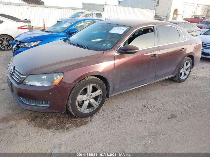 2012 VOLKSWAGEN PASSAT VIN: 1VWBP7A33CC091500