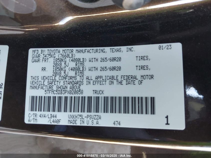 2023 Toyota Tundra - 5TFMC5DB3PX020858