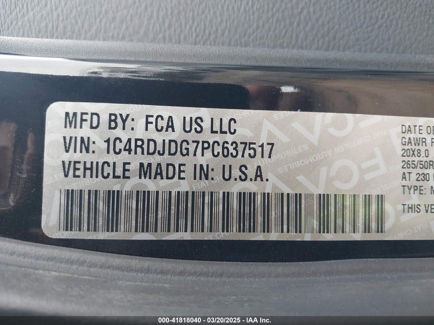 2023 DODGE DURANGO GT PLUS AWD - 1C4RDJDG7PC637517