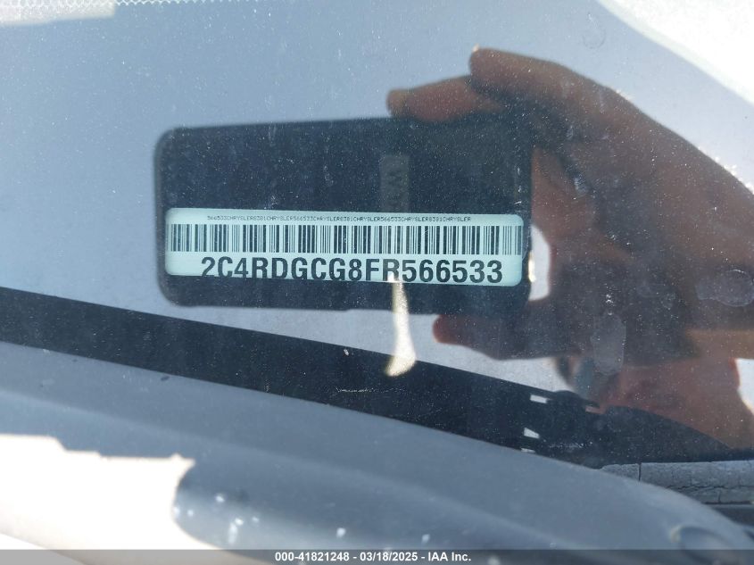2015 Dodge Grand Caravan Sxt VIN: 2C4RDGCG8FR566533 Lot: 41821248