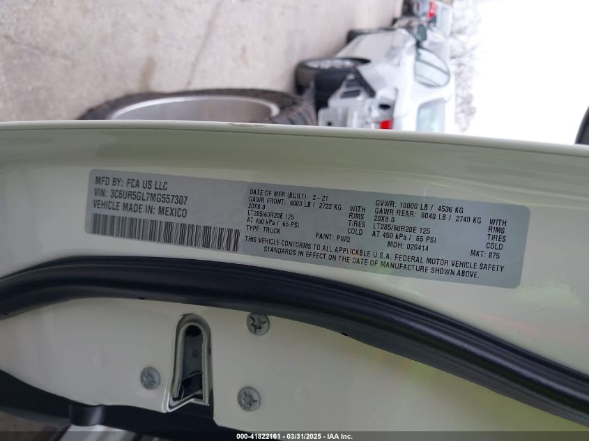 2021 Ram 2500 - 3C6UR5GL7MG557307