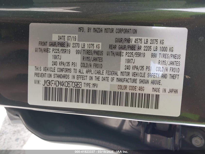 2019 MAZDA CX-5 GRAND TOURING - JM3KFADM4K0670963