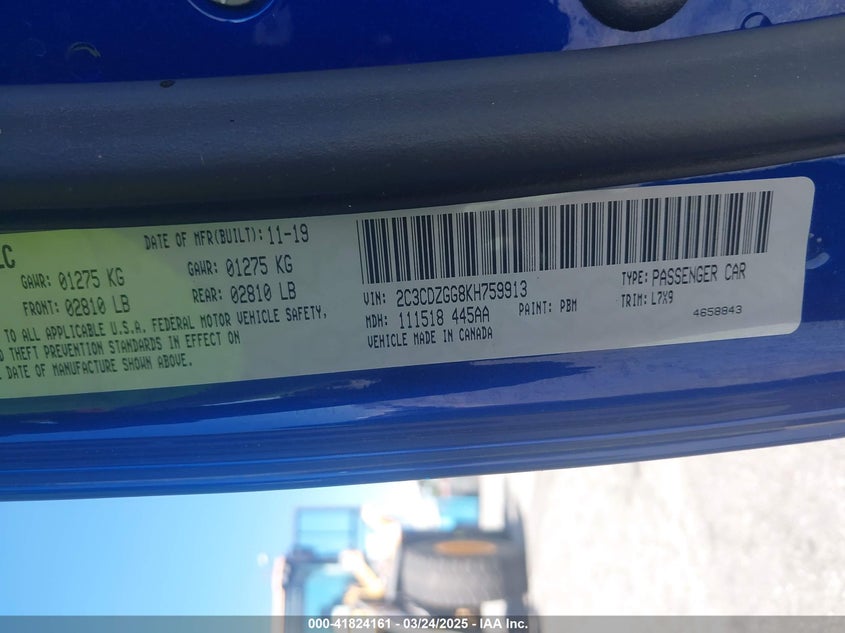 2019 DODGE CHALLENGER SXT AWD - 2C3CDZGG8KH759913