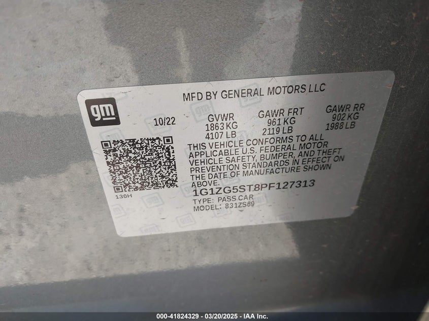 2023 CHEVROLET MALIBU FWD RS - 1G1ZG5ST8PF127313