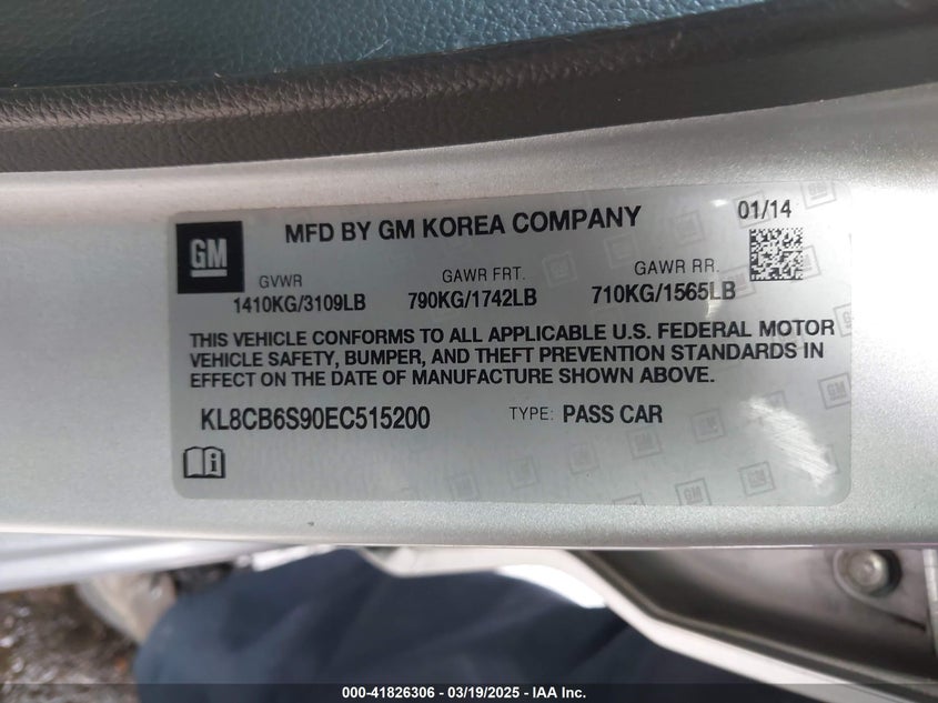 2014 CHEVROLET SPARK LS AUTO - KL8CB6S90EC515200