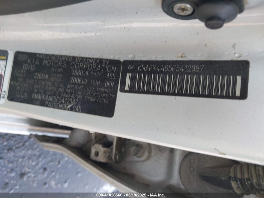 2015 KIA FORTE LX - KNAFK4A65F5412387