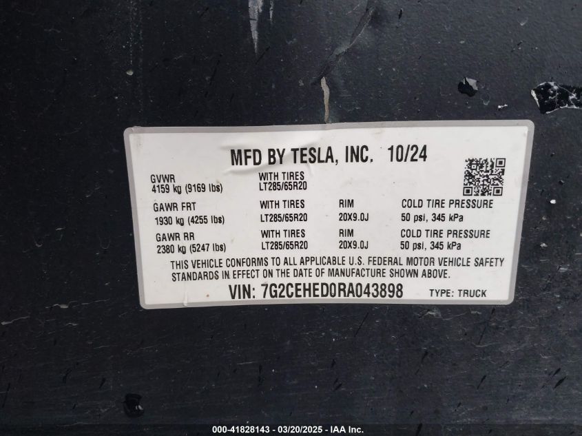 2024 Tesla Cybertruck - 7G2CEHED0RA043898