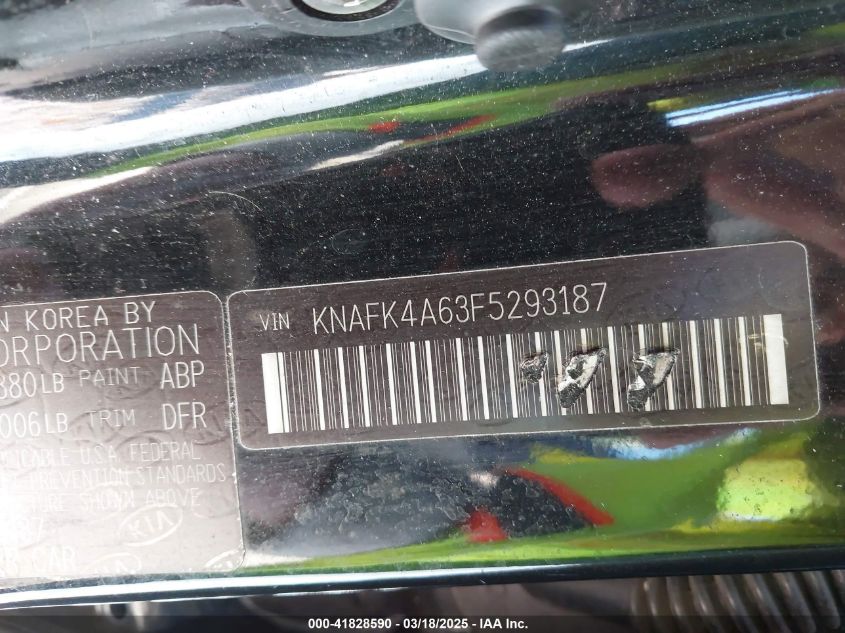 2015 Kia Forte Lx VIN: KNAFK4A63F5293187 Lot: 43405981