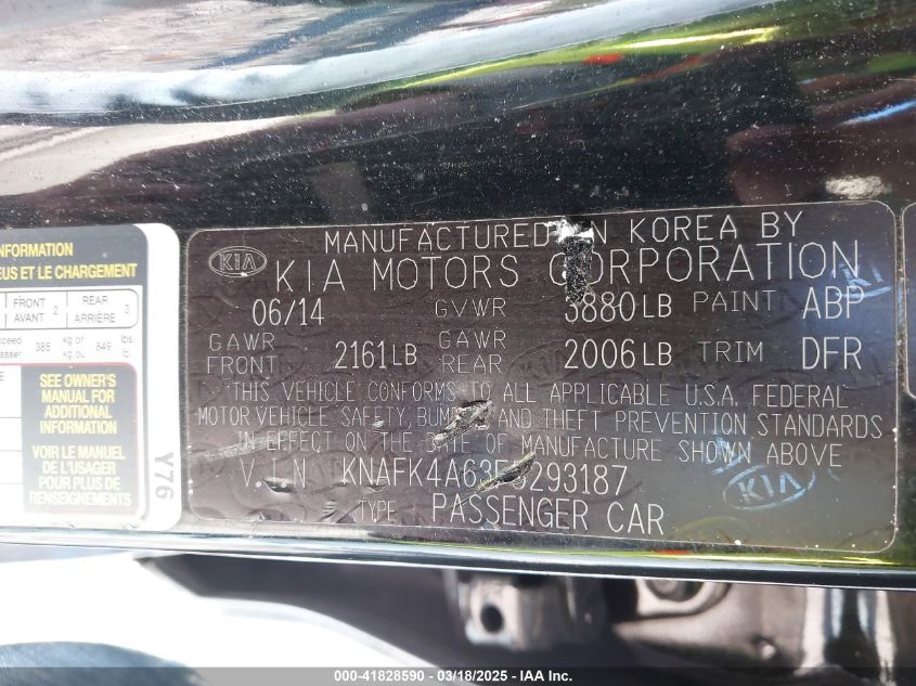 2015 Kia Forte Lx VIN: KNAFK4A63F5293187 Lot: 43405981