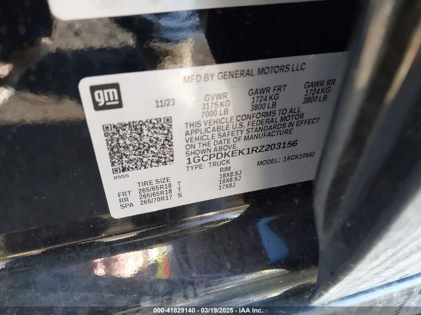 2024 Chevrolet Silverado 1500 4Wd Short Bed Lt With 2Fl VIN: 1GCPDKEK1RZ203156 Lot: 41829140