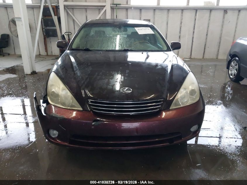 2005 Lexus Es 330 VIN: JTHBA30G355080827 Lot: 41830726