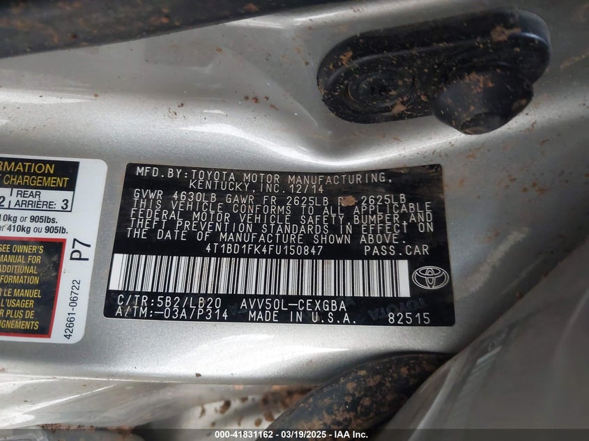 2015 TOYOTA CAMRY HYBRID XLE - 4T1BD1FK4FU150847