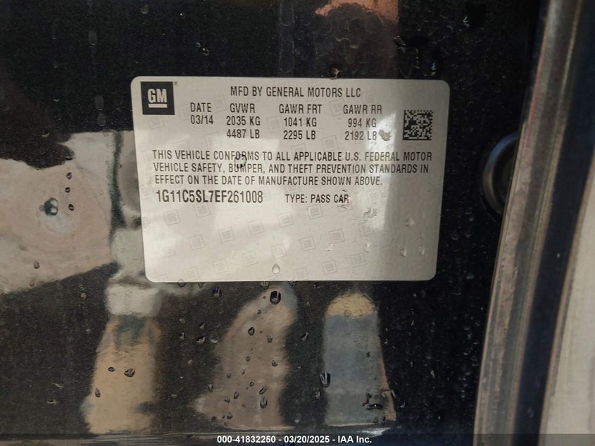 2014 CHEVROLET MALIBU 1LT - 1G11C5SL7EF261008