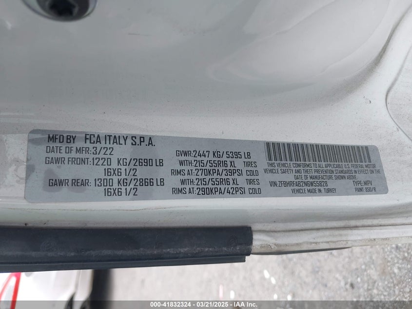 2022 RAM PROMASTER CITY CARGO VAN - ZFBHRFAB2N6W55828