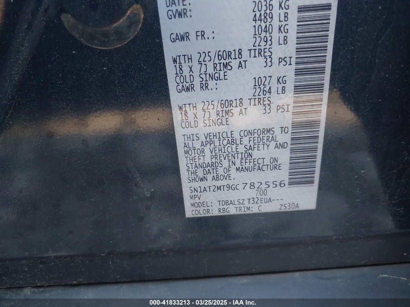 2016 NISSAN ROGUE SL - 5N1AT2MT9GC782556