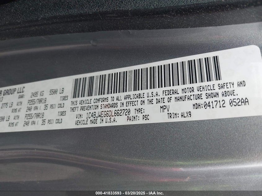 2013 JEEP WRANGLER UNLIMITED SAHARA - 1C4BJWEG6DL662720