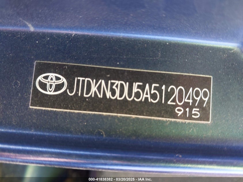 2010 TOYOTA PRIUS VIN: JTDKN3DU5A5120499