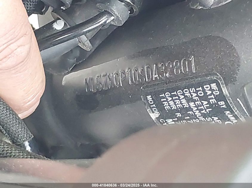 2025 Kawasaki Zx400 P VIN: ML5ZXCP10SDA32801 Lot: 41840636