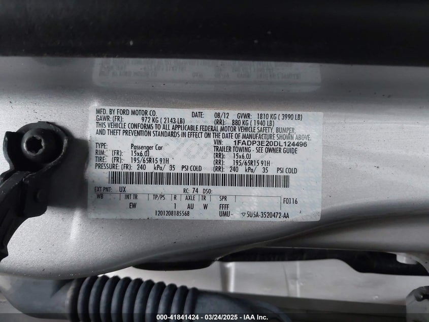 2013 FORD FOCUS S - 1FADP3E20DL124496