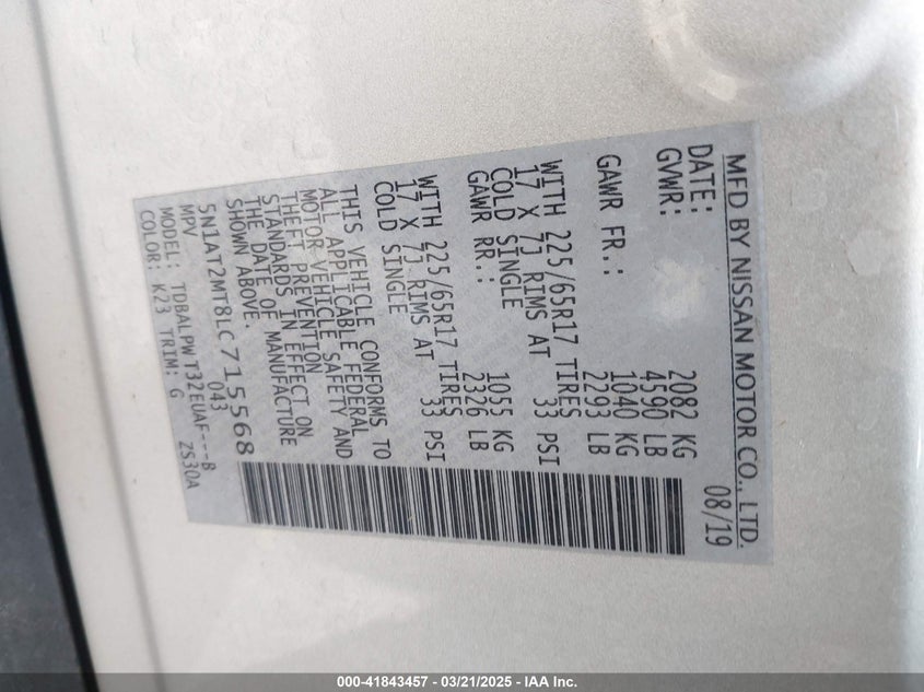 2020 NISSAN ROGUE S FWD - 5N1AT2MT8LC715568