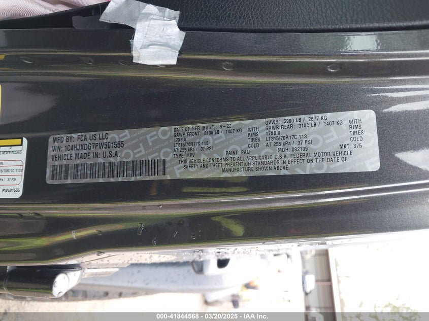 2023 JEEP WRANGLER / VIN: 1C4HJXDG7PW501555