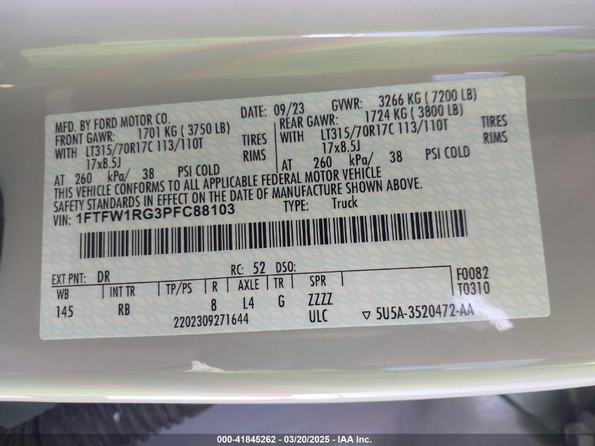 2023 Ford F-150 - 1FTFW1RG3PFC88103