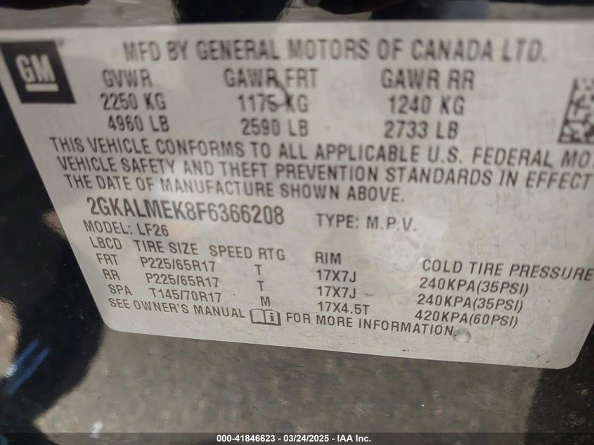 2015 GMC TERRAIN SLE-1 - 2GKALMEK8F6366208