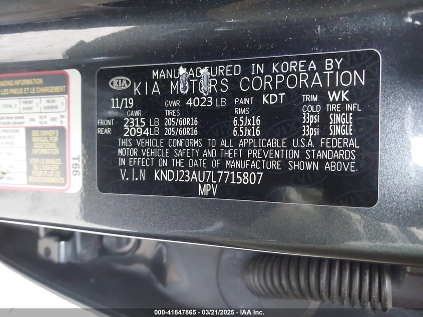 2020 KIA SOUL S - KNDJ23AU7L7715807
