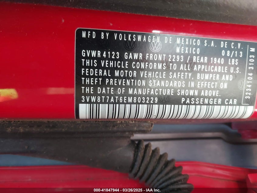 2014 VOLKSWAGEN BEETLE 2.0T R-LINE - 3VW8T7AT6EM803229