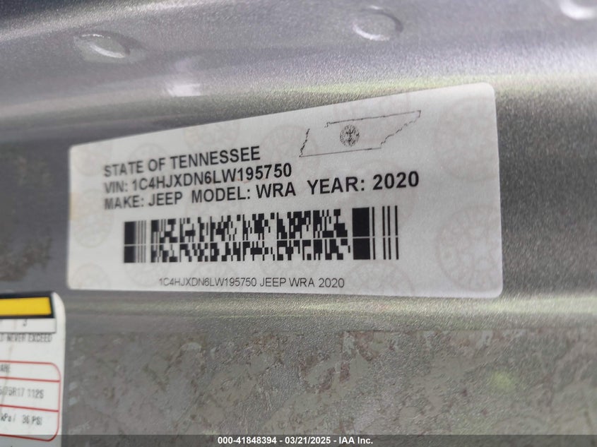 2020 JEEP WRANGLER UNLIMITED SPORT S 4X4 - 1C4HJXDN6LW195750