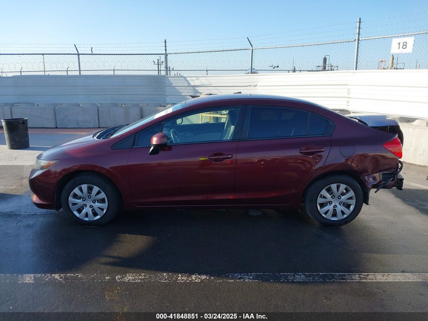 2012 HONDA CIVIC VIN: 2HGFB2F57CH559632