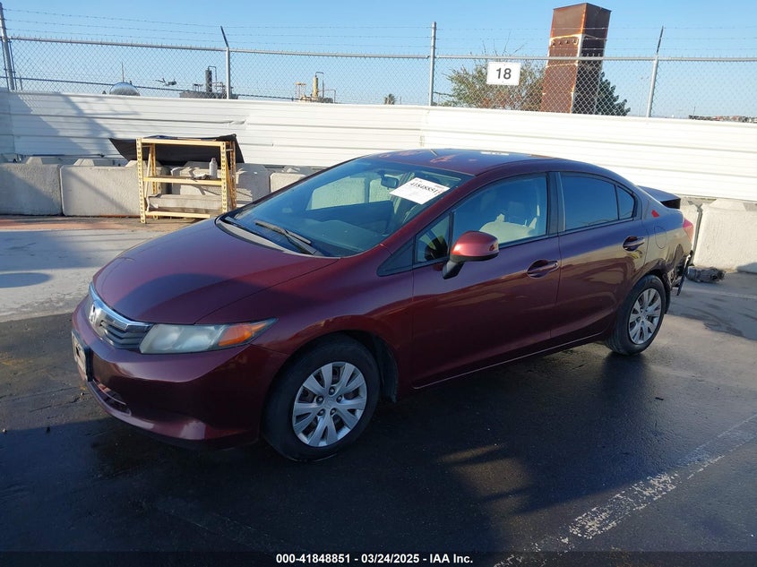 2012 HONDA CIVIC VIN: 2HGFB2F57CH559632