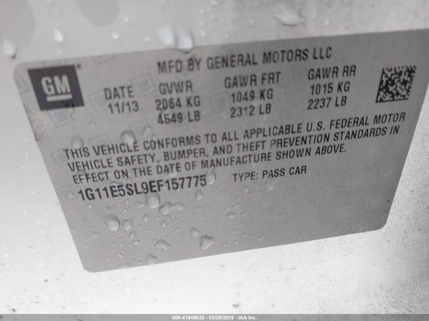 2014 CHEVROLET MALIBU 2LT - 1G11E5SL9EF157775