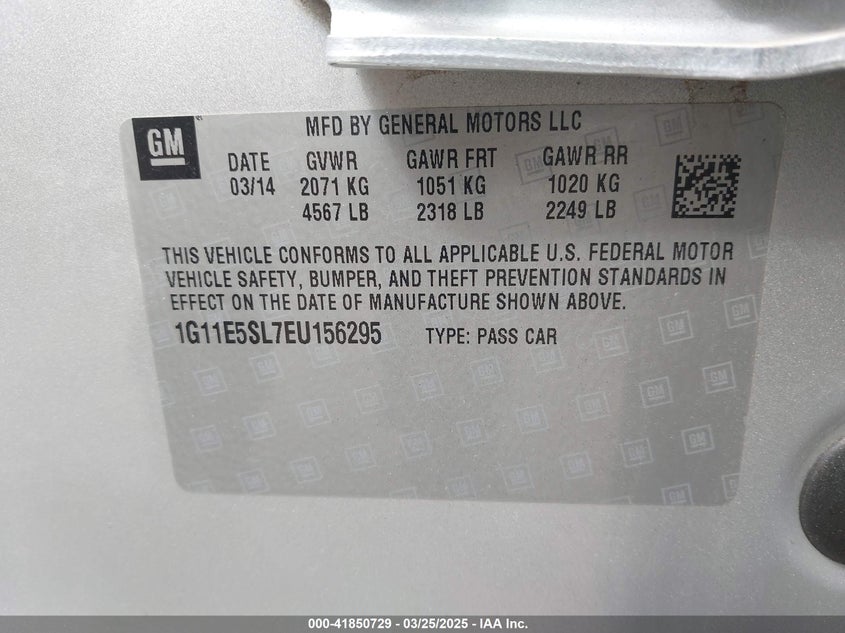 2014 CHEVROLET MALIBU 2LT - 1G11E5SL7EU156295